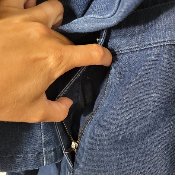 Haggar Petite Matching Denim Blue Jeans Cowboy Tuxedo Jean Jacket Cotton Blend - Picture 8 of 15